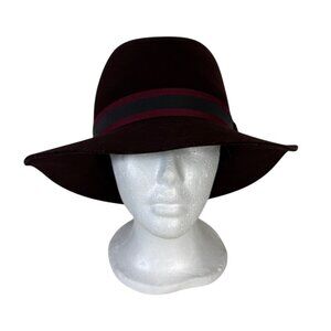 Rag & Bone Floppy Brim Dagger Fedora Hat Womens Sz M Wool Decorative Band Brown